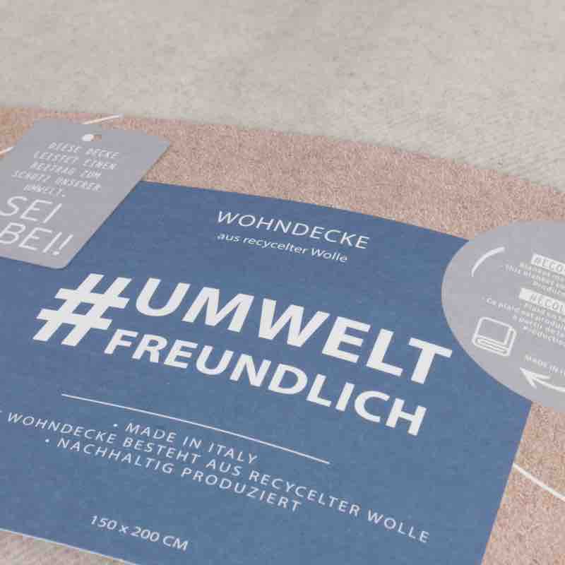 nachhaltige Wolldecke in diversen Farben