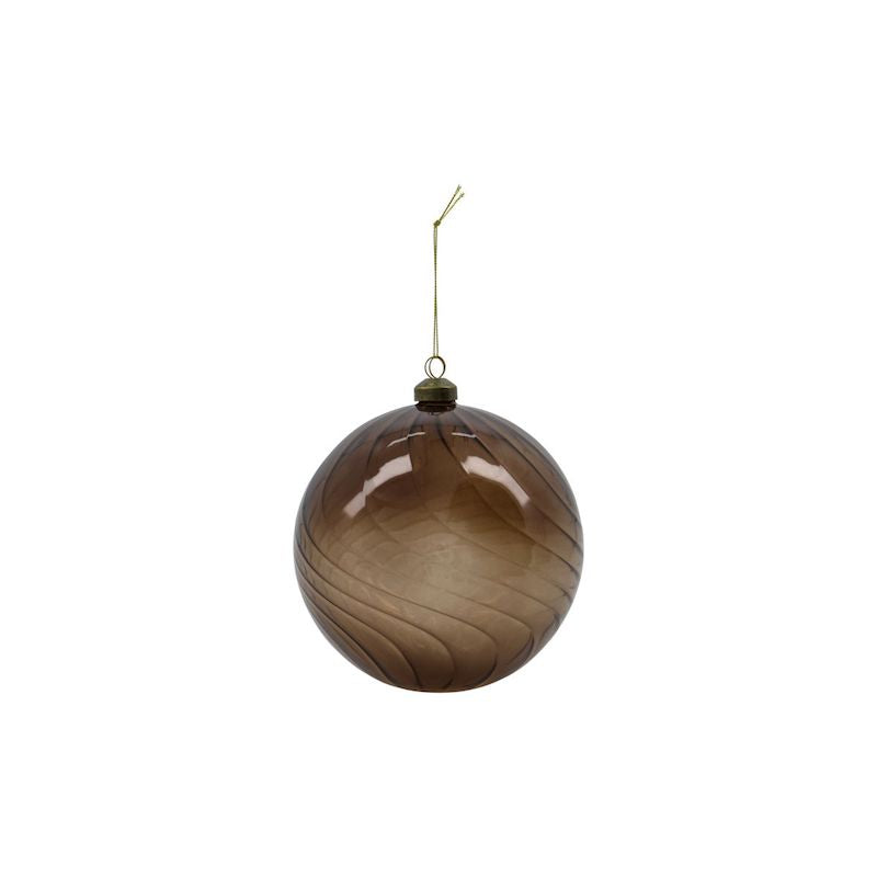 Glaskugel mit Wirbeldesign als Weihnachtsschmuck