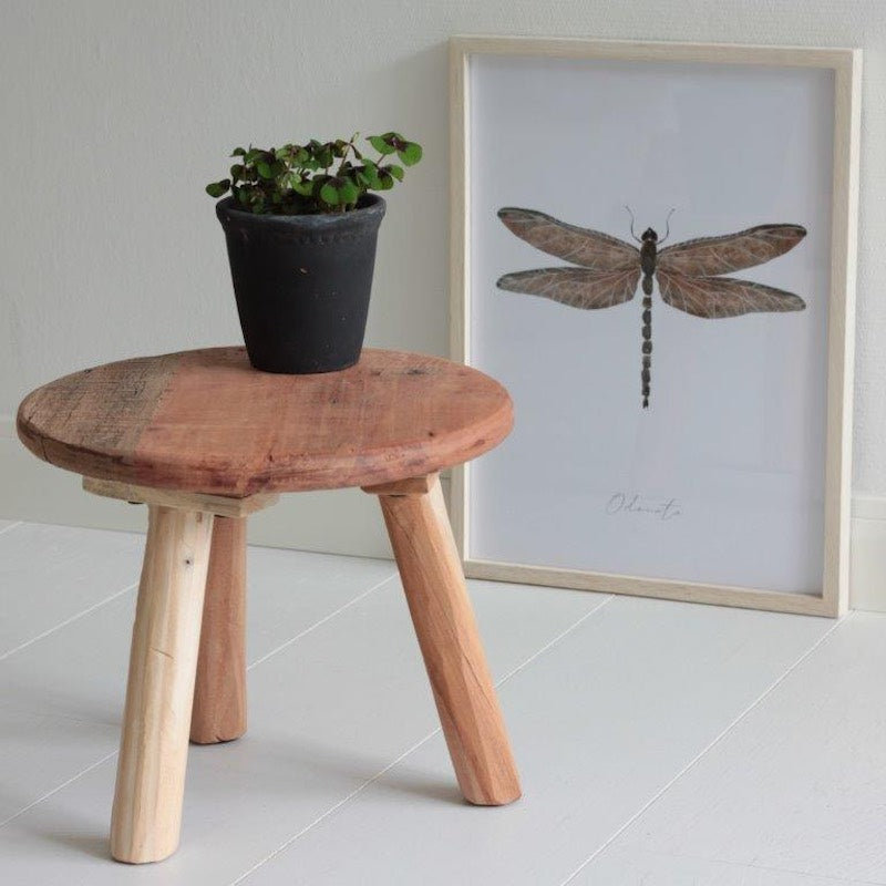 runder Coffee table aus recyceltem Holz in 2 Größen