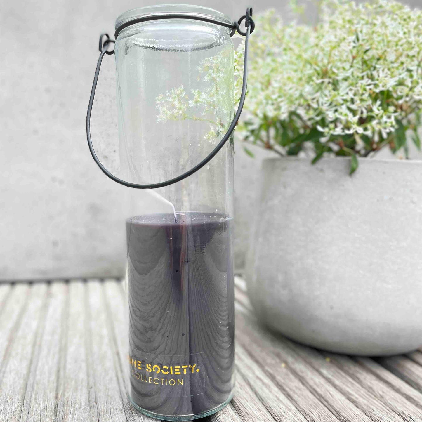 Kerze im Glas zum Aufhängen