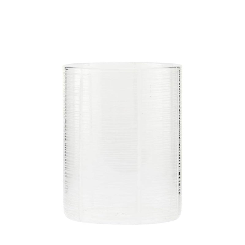 Teelichtglas mit einem feinen weißen Mustern 2 Größen