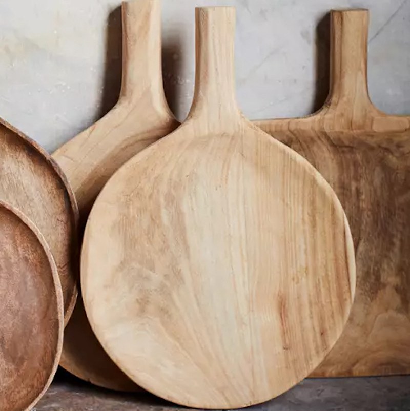 Madam Stoltz Serviertablett Holz rund bei monochrome-home