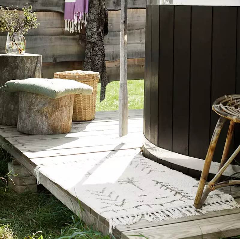 Badezimmerteppich aus Baumwolle im Boho-Stil