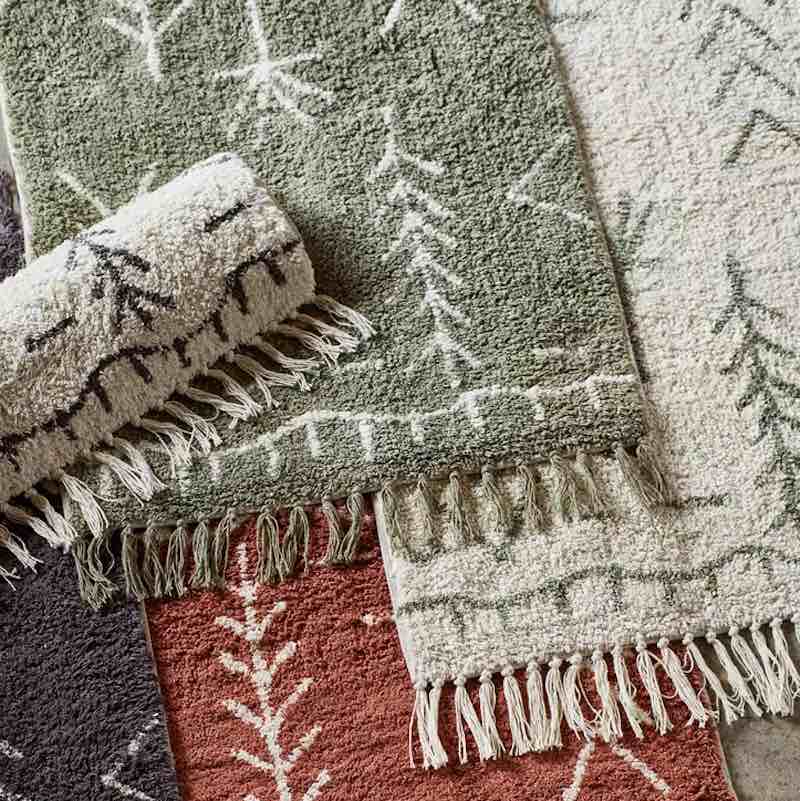 Badezimmerteppich aus Baumwolle im Boho-Stil
