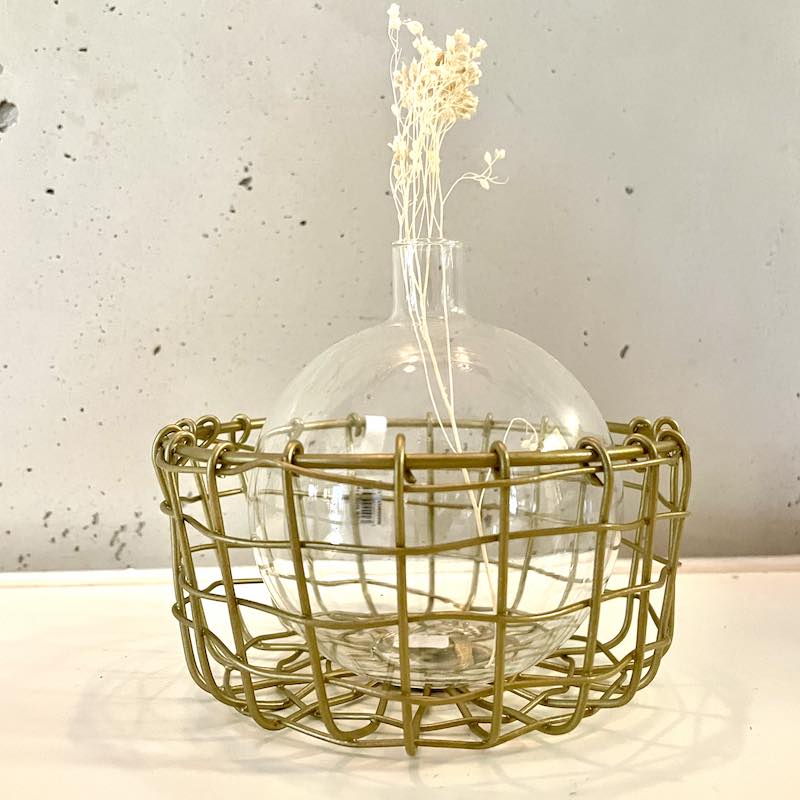 kleiner Drahtkorb in antik brass