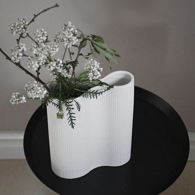 Storefactory, Bunn Vase Keramik weiß, monochrome-home Buxtehude