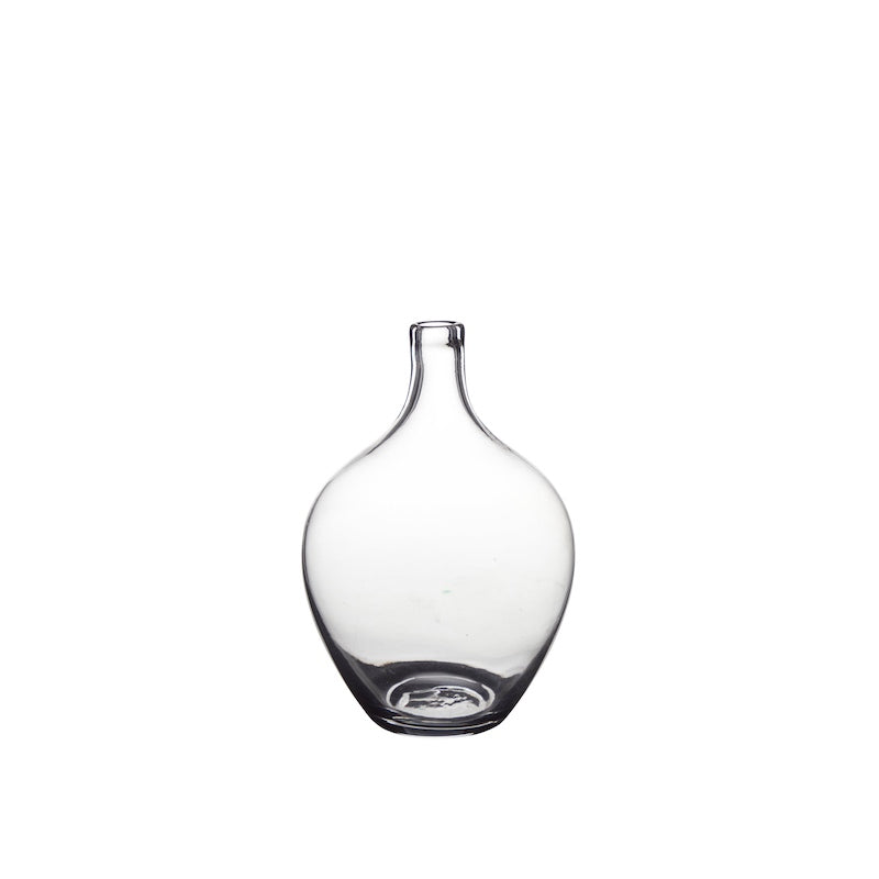 Blumenvase in Flaschenform aus Glas