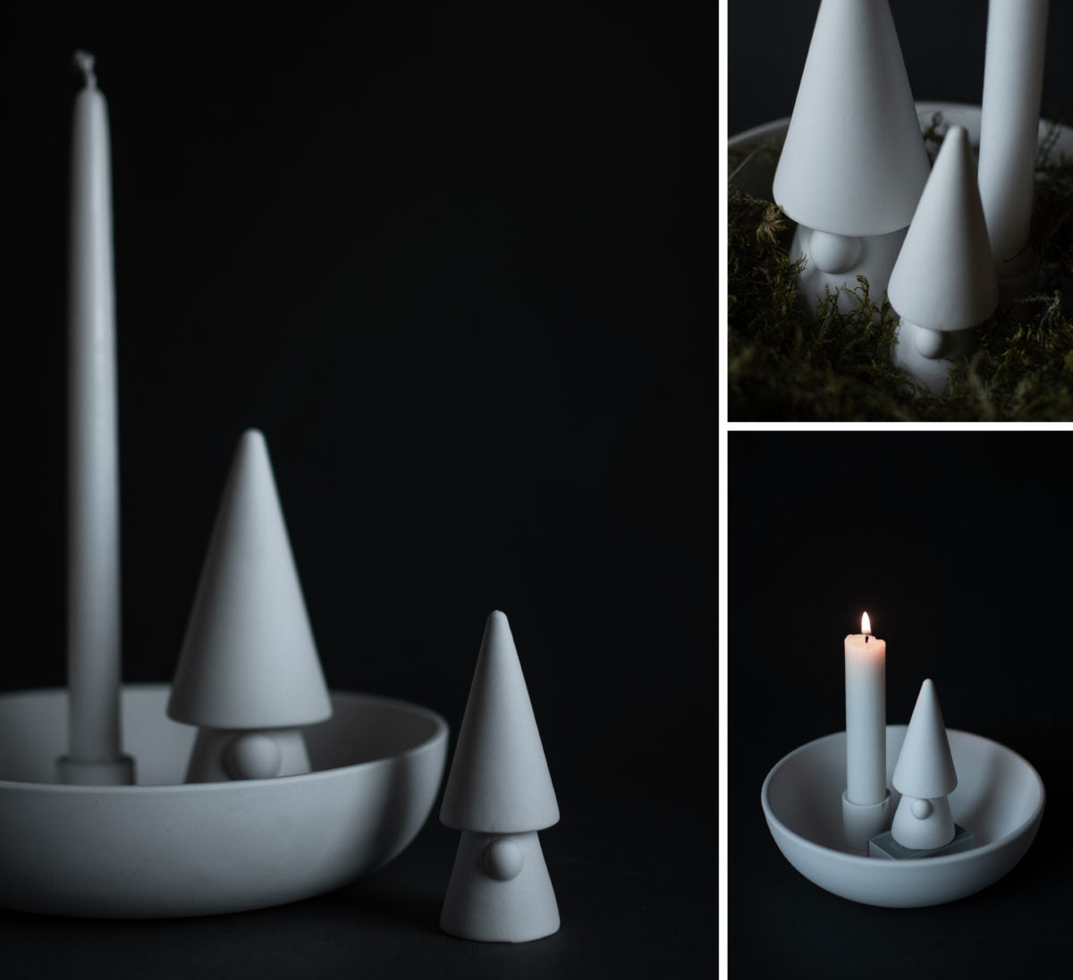 weißer Keramik-Weihnachtsmann Evert