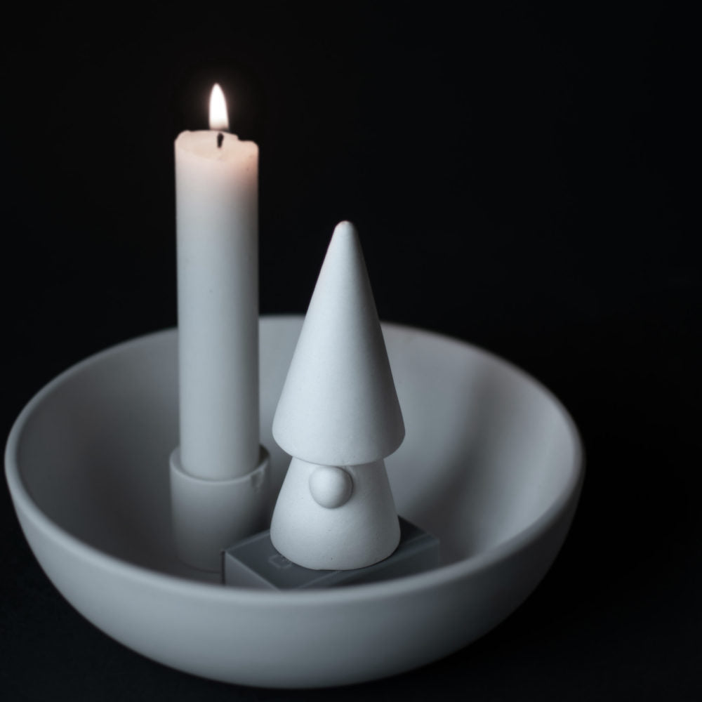 weißer Keramik-Weihnachtsmann Evert