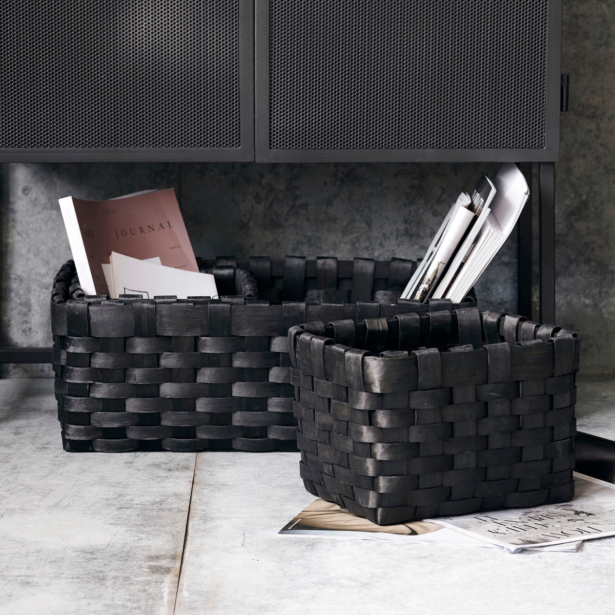 House Doctor Korb Edition schwarz eckig, monochrome-home Buxtehude