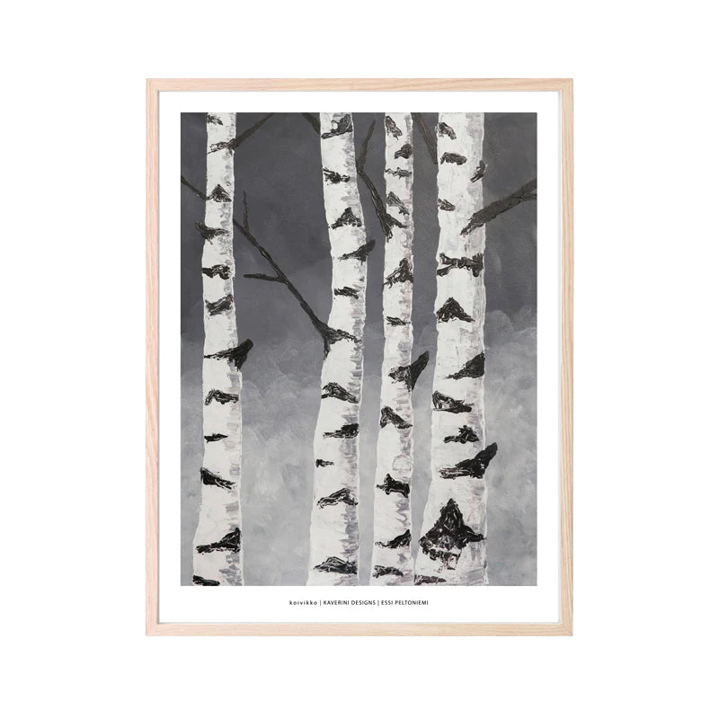 Poster Birken von Kaverini, monochrome-home Buxtehude
