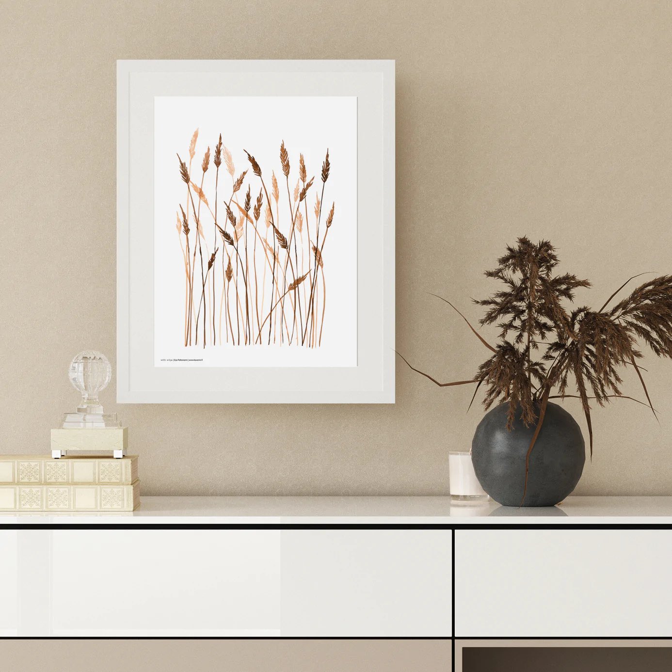 Poster Kaverini Wildes Getreide, monochrome-home Buxtehude