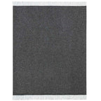 anthrazitfarbenes Fransenplaid in Tweed-Optik