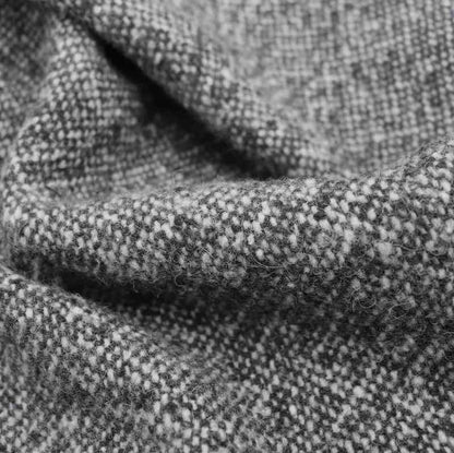 anthrazitfarbenes Fransenplaid in Tweed-Optik