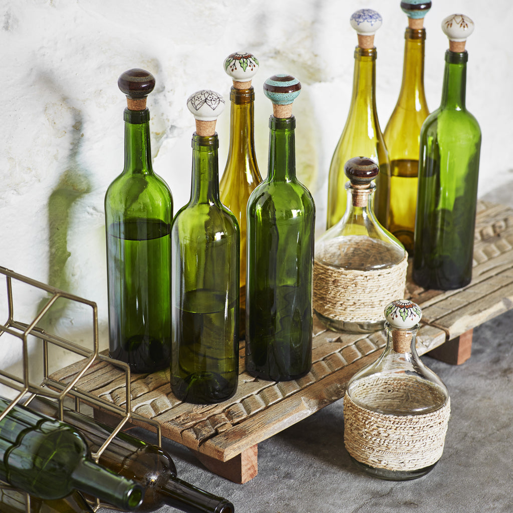 Glasflasche mit Bananenfaser_madamstoltz

