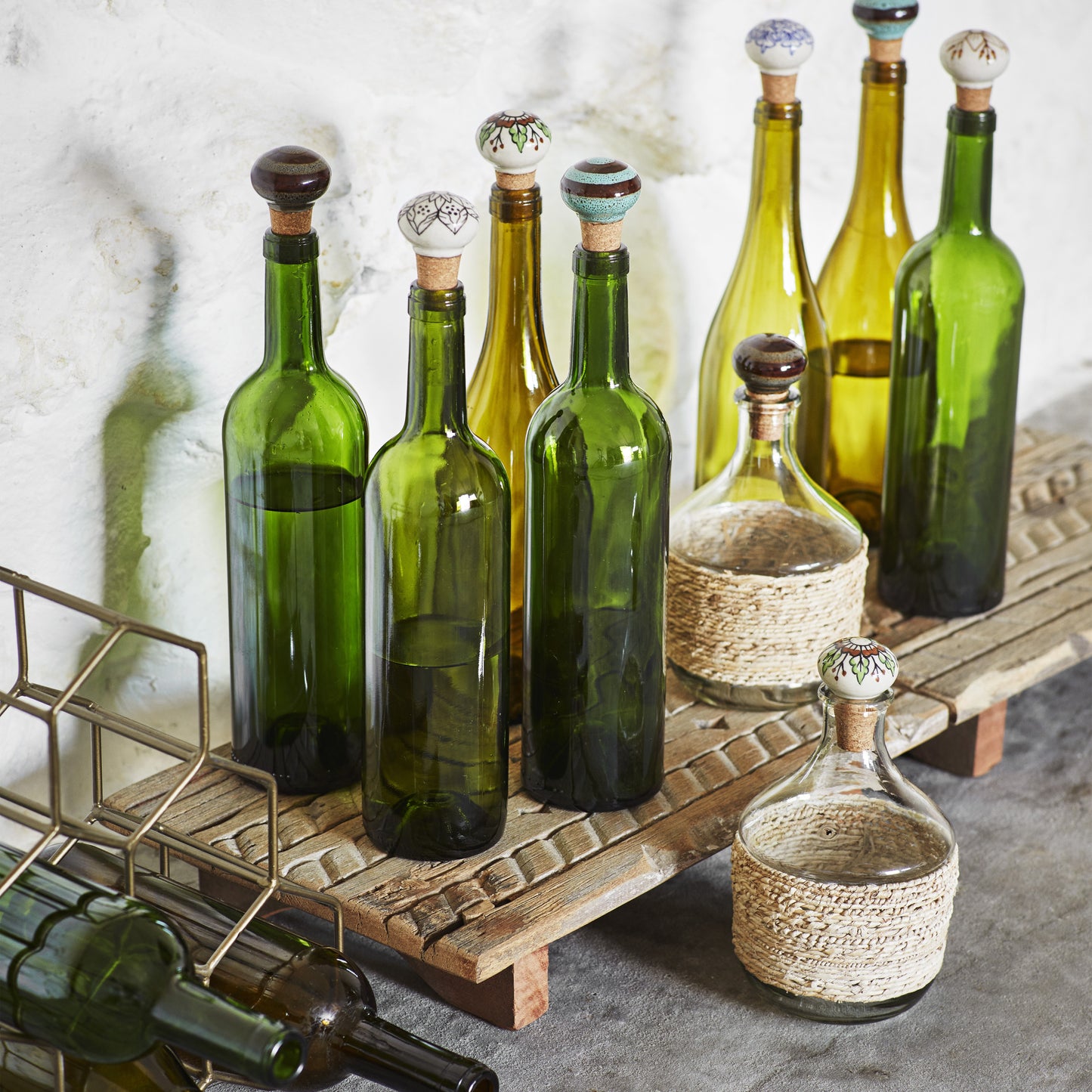 Glasflasche mit Bananenfaser_madamstoltz
