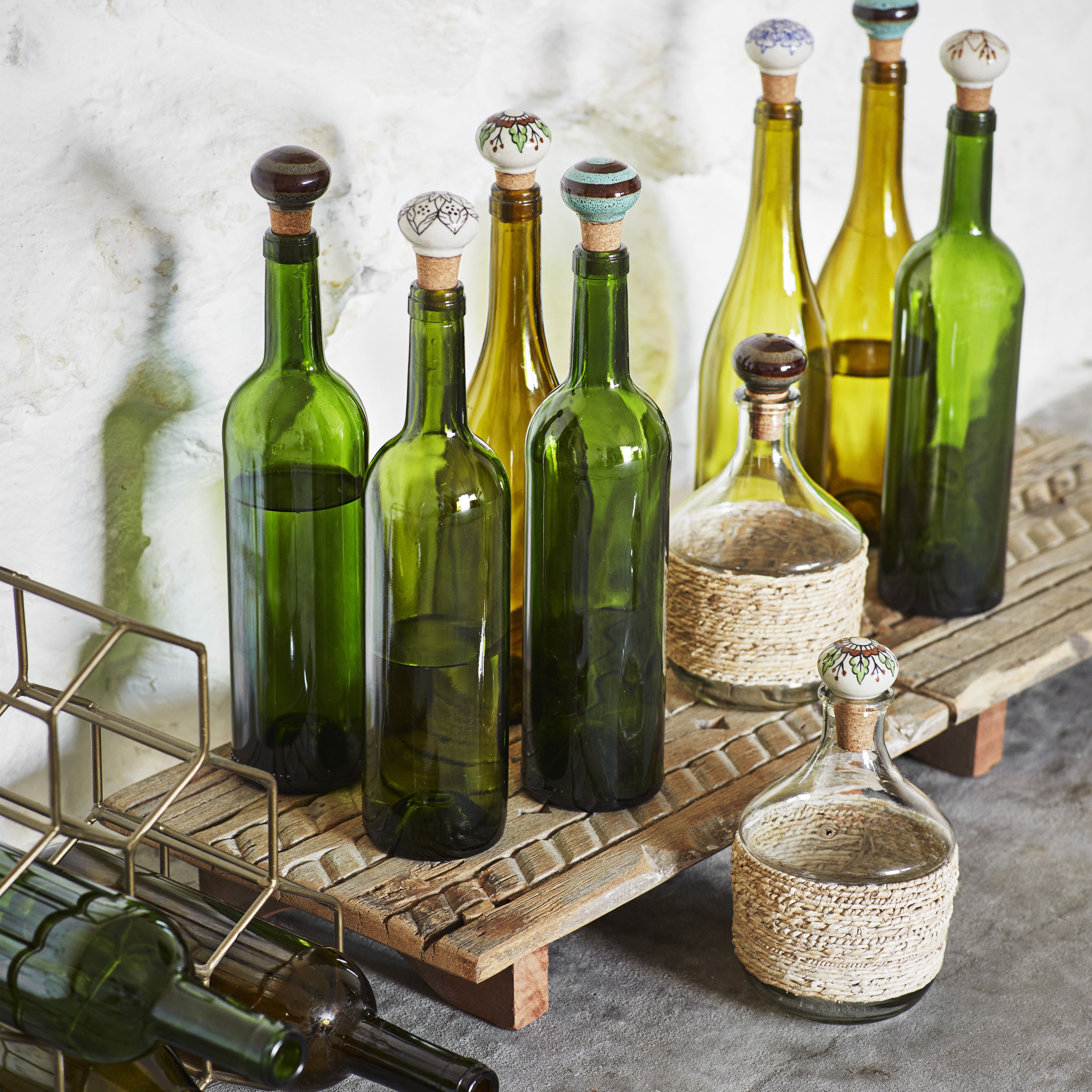 Glasflasche mit Bananenfaser_madamstoltz
