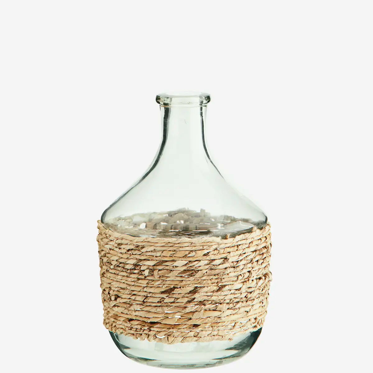 Glasflasche mit Bananenfaser_madamstoltz
