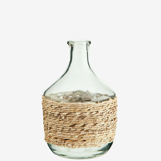 Glasflasche mit Bananenfaser_madamstoltz
