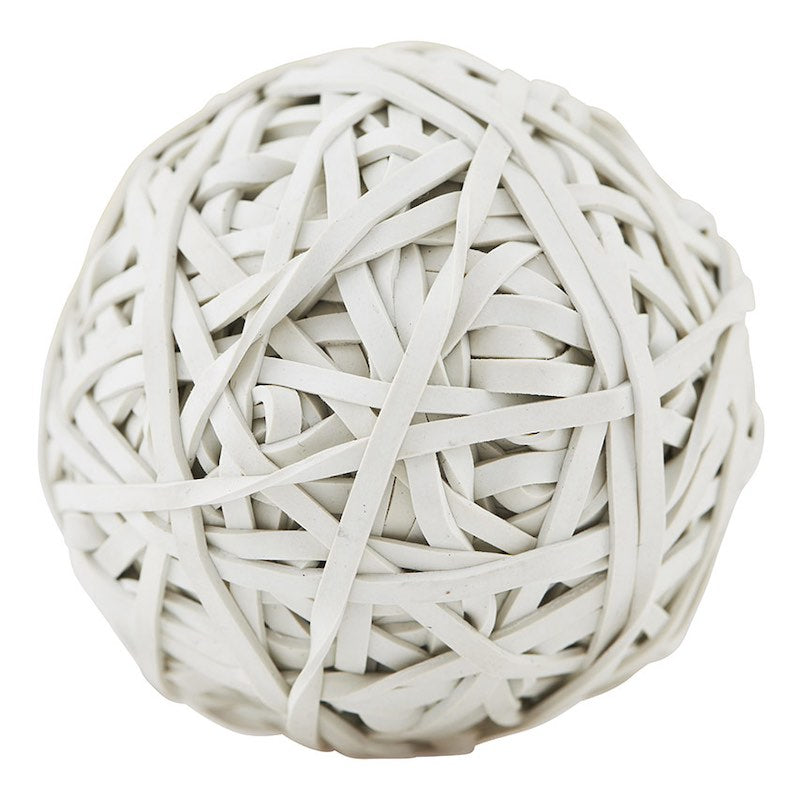 Ball aus weißen Gummibändern