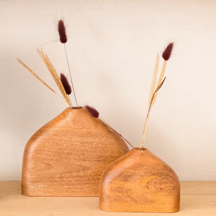 Home Society, Vase Kibibi aus Holz in braun, monochrome-home Buxtehude