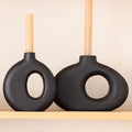 Home Society, Vase Maiza aus Holz in schwarz, monochrome-home Buxtehude