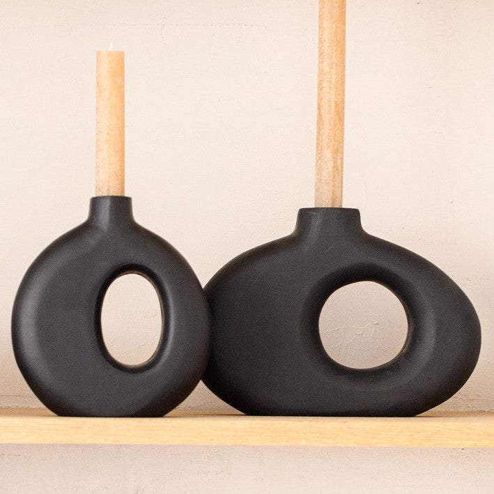 Home Society, Vase Maiza aus Holz in schwarz, monochrome-home Buxtehude