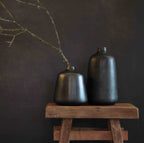 schwarze Metallvase Odda