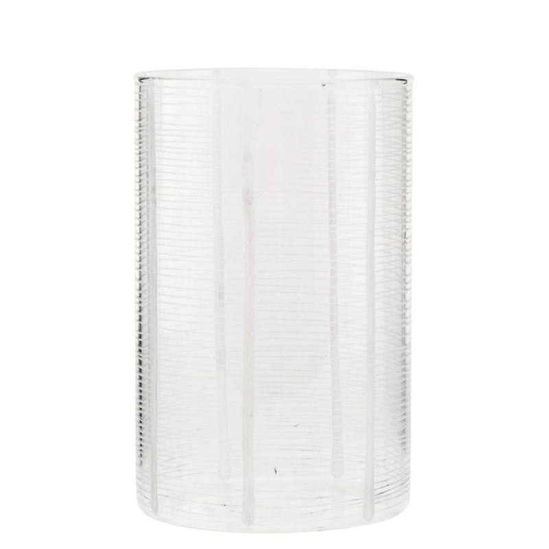 Teelichtglas mit einem feinen weißen Mustern 2 Größen