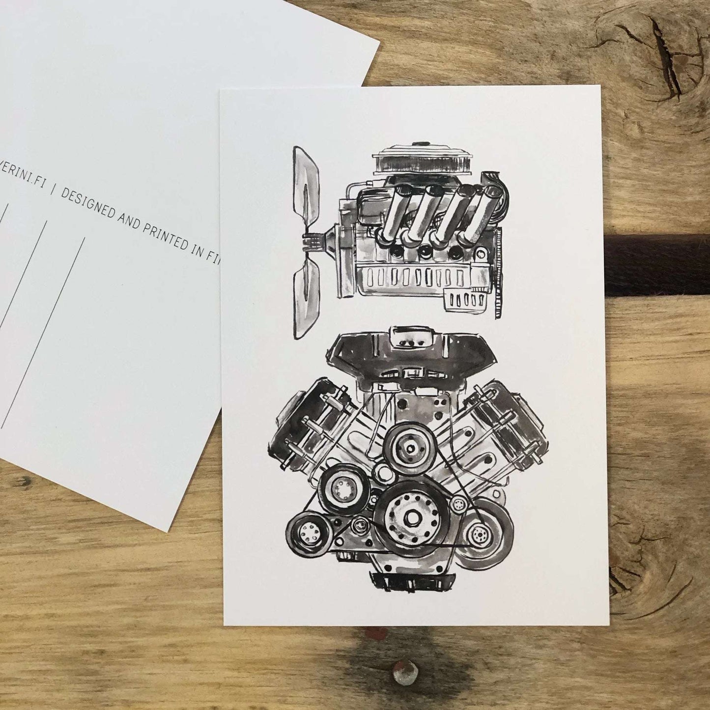 Kaverini Postkarte V8-Motor