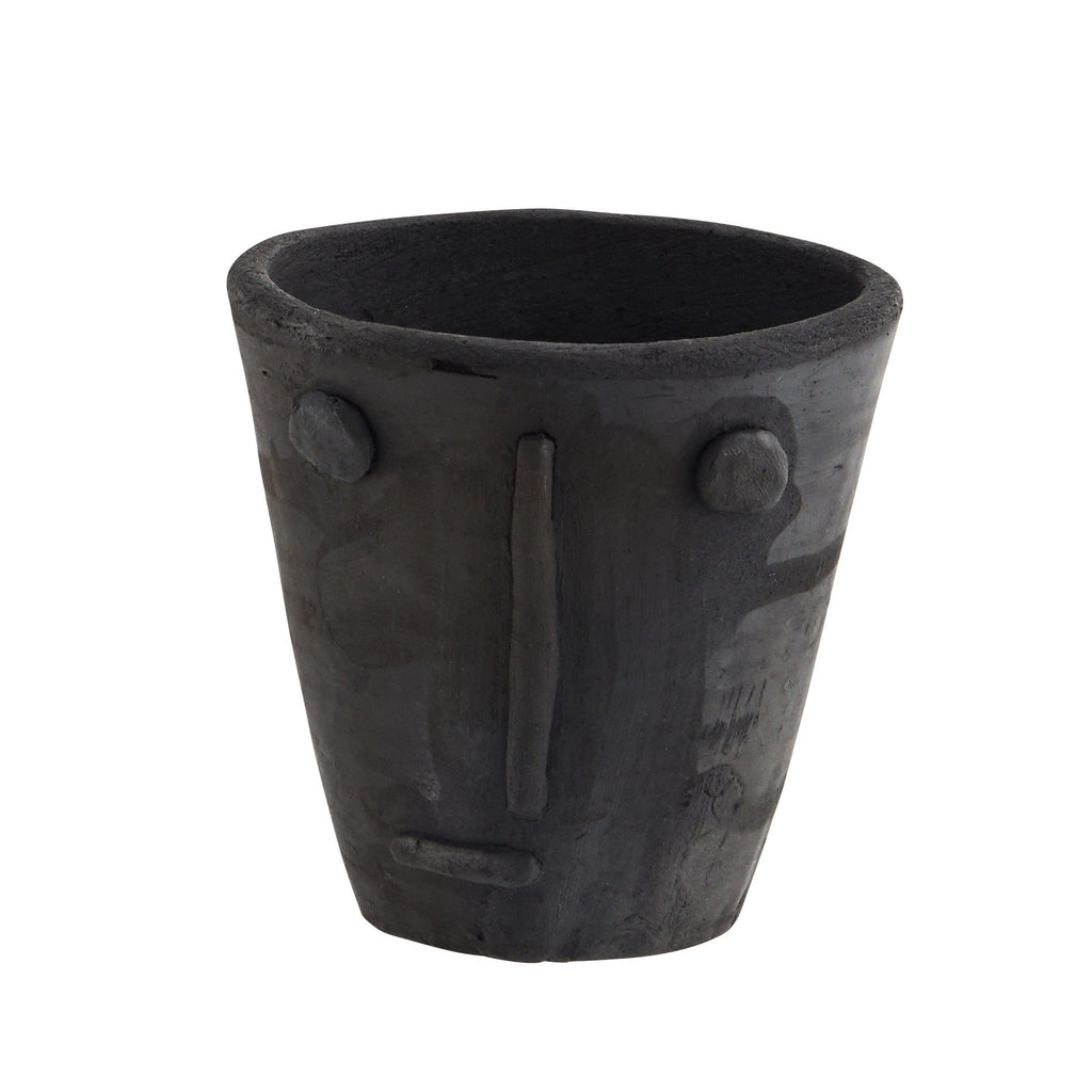 Blumentopf Tontopf Clay mit Gesicht von monochrome-home Buxtehude