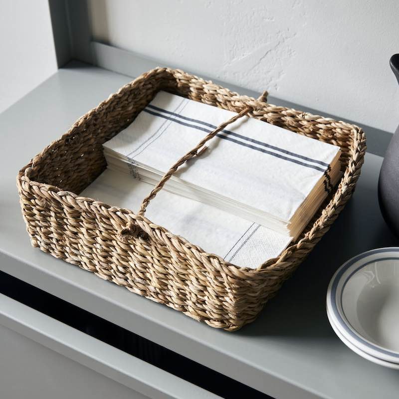 aufbewahrung servietten Serviettenkorb in 2 Größen – monochrome-home