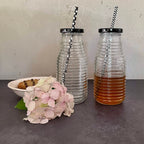 Nordal Trinkflasche mit Deckel und Trinkhalm