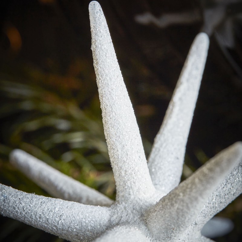 Glasstern SPIKE in weiß mit Funkeln