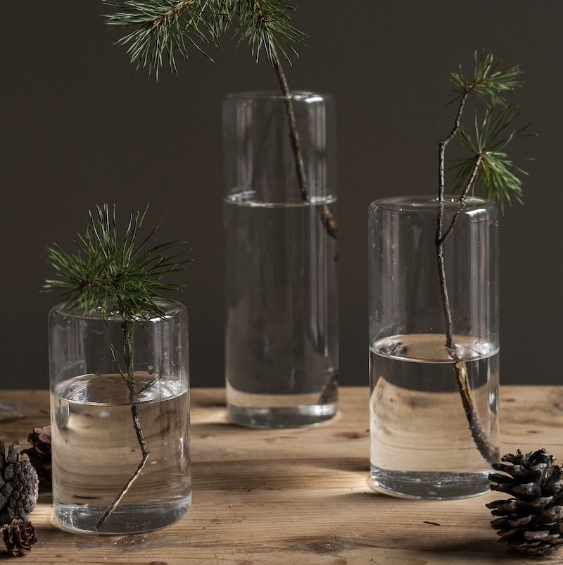 kleine klare minimalistische Glasvase