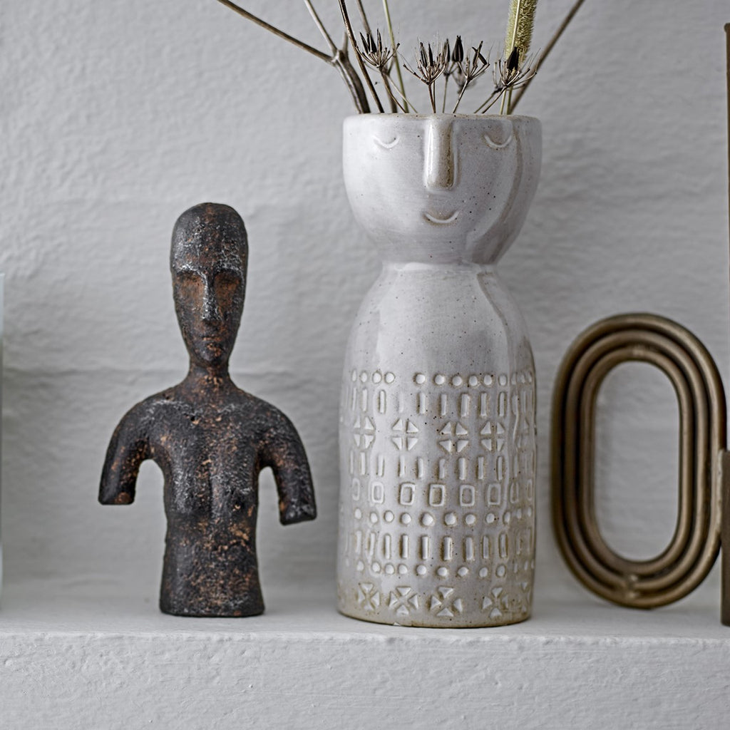 Stoneware Vase Face Bloomingville