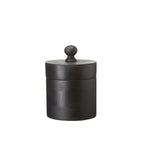 schwarze Aufbewahrungsdose mit Deckel aus Holz