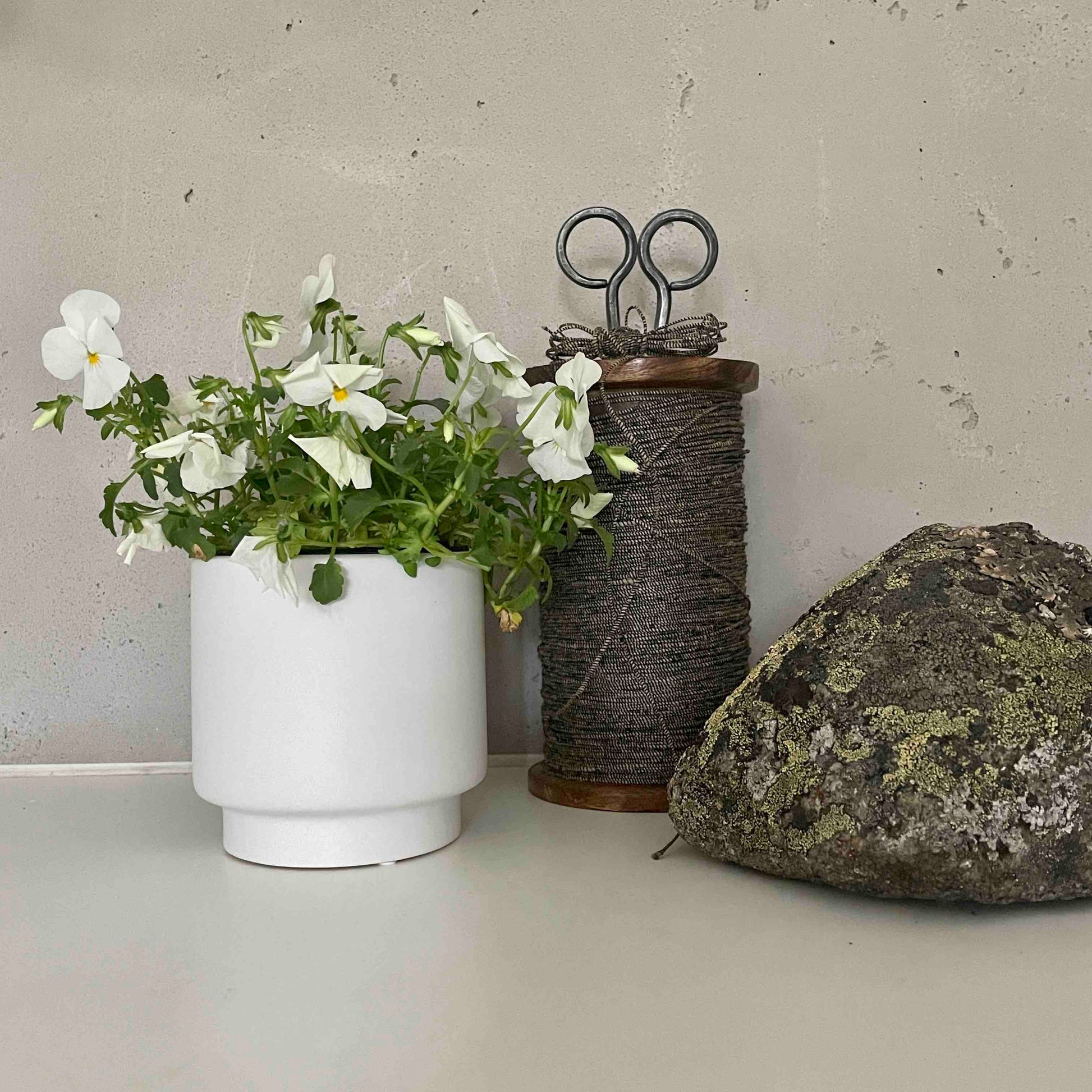 DBKD Blumentopf Solid aus weißer Keramik 