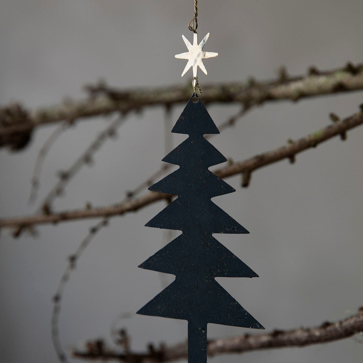 schwarze Anhänger Tree with Star