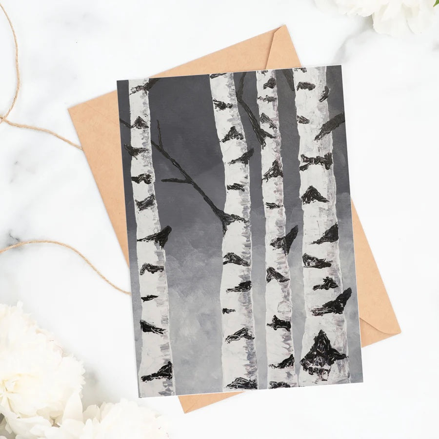 Kaverini Postkarte Birken, monochrome-home Buxtehude 