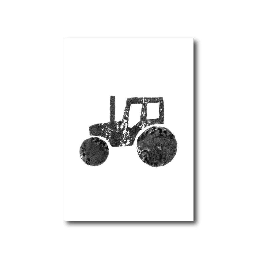 Kaverini Postkarte Traktor, monochrome-home Buxtehude 