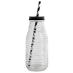 Nordal Trinkflasche mit Deckel und Trinkhalm