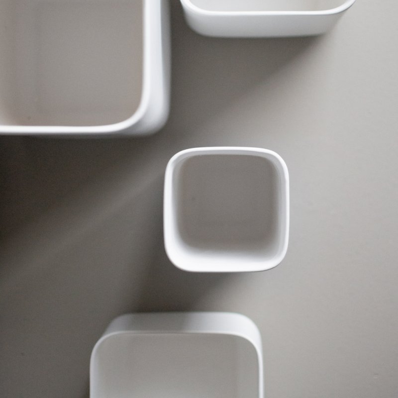 DBKD Cube Vase Keramik matt weiß